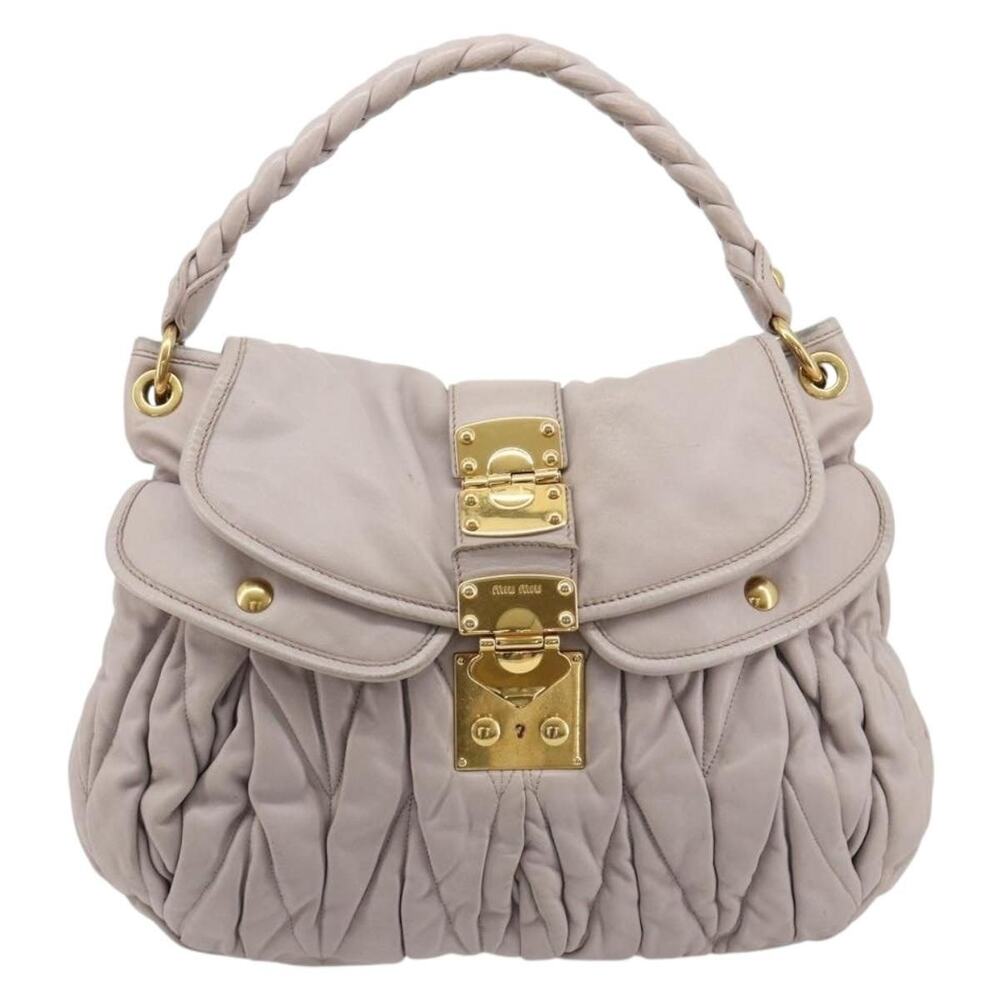 Miu Miu Matelasse Shoulder Bag Gold